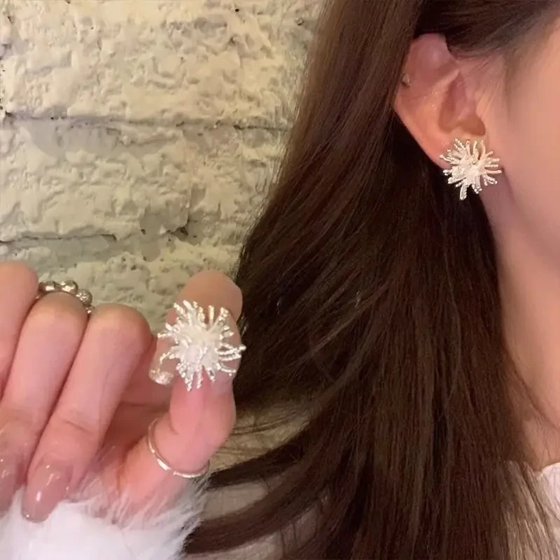 铜合金耳饰 7015【烟花】韩系高级烟花耳钉百搭轻奢款耳环气质ins