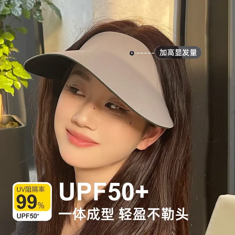 夏季出行防晒帽女无痕一体全方位紫外线防护太阳帽可折叠收纳