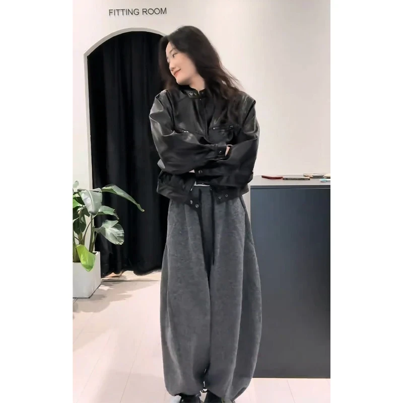 (在仓发货+运费险)2025秋季韩系穿搭宽松长袖外套气质显瘦阔腿裤