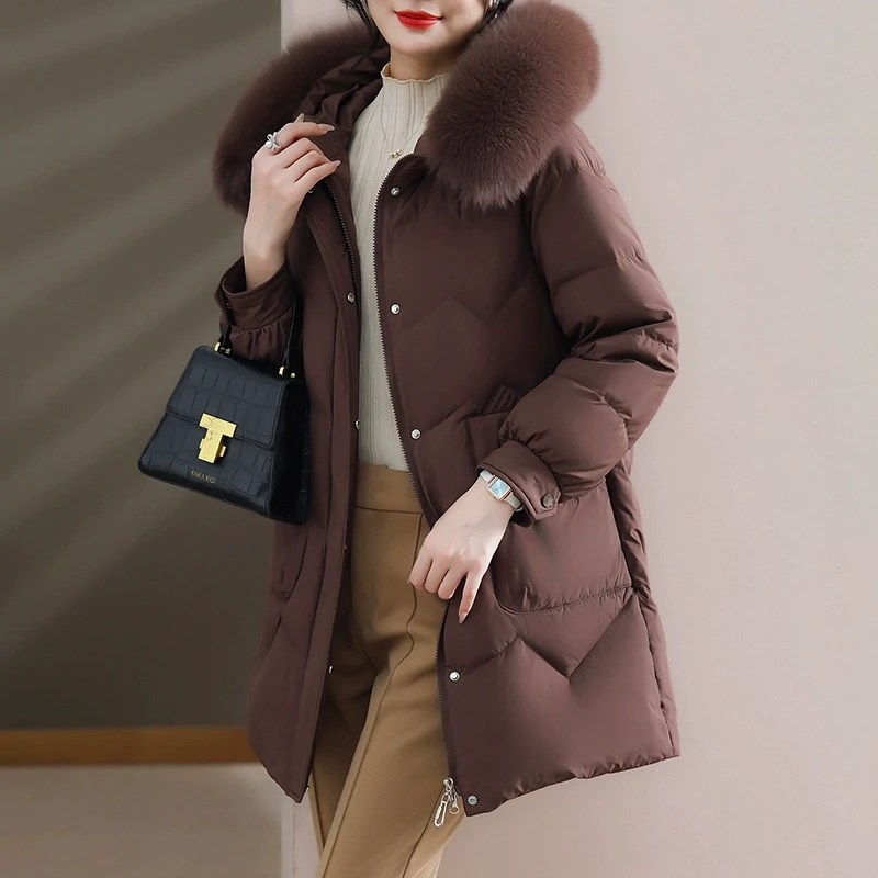 【雪夕】中老年妈妈冬装中长款羽绒服C-X-AK-A83