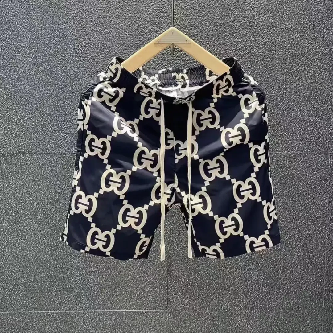 2025男士夏季新款薄款速干短裤五分裤时尚休闲沙滩裤弹力透气裤子