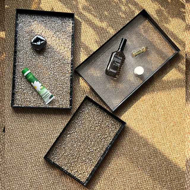 轻奢亚克力杯子收纳加大托盘酒店浴室卫生间洗手台香水香薰置物架