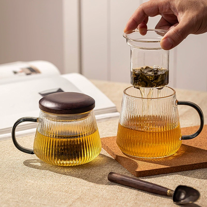 玻璃茶壶泡茶杯个人专用茶具家用耐高温茶水分离水壶飘逸杯子