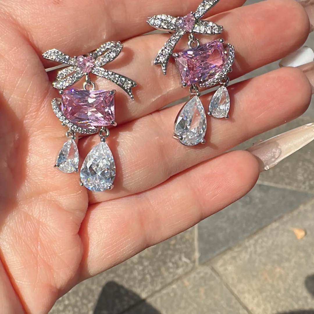 铜合金合成锆石耳饰 耳环女甜美清新可爱优雅耳饰