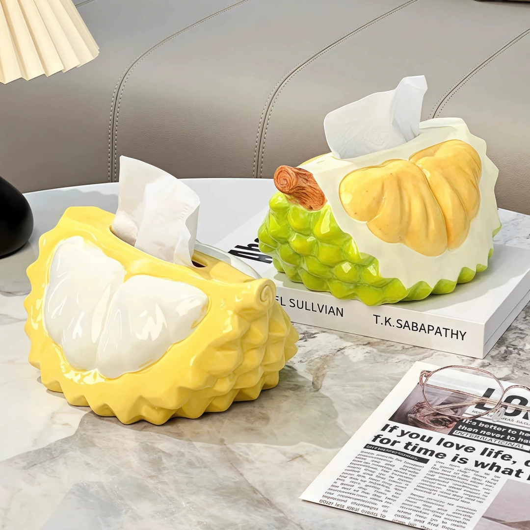 家用纸巾盒榴莲创意纸巾盒收纳家用客厅茶几餐桌卧室搪胶装饰纸盒