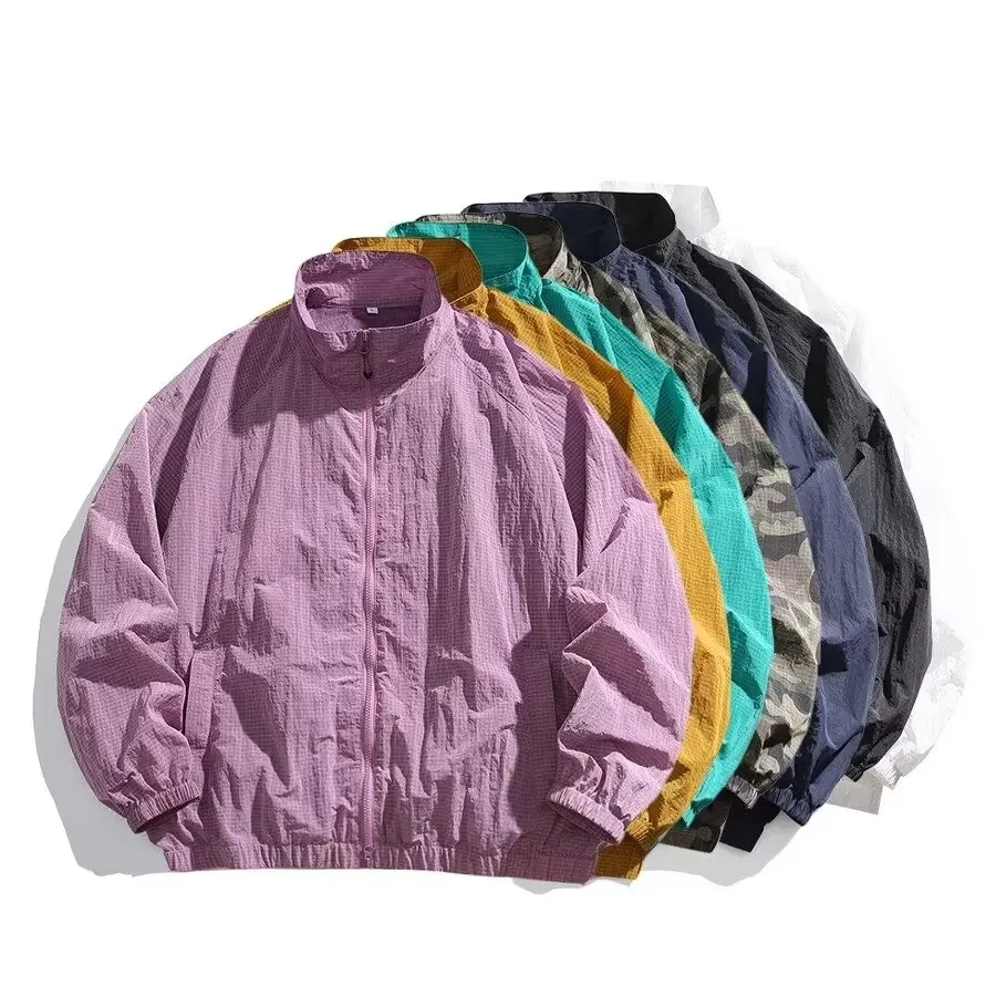 轻薄日系复古春夏男女同款户外休闲防晒服冰爽质感防晒衣外套潮牌