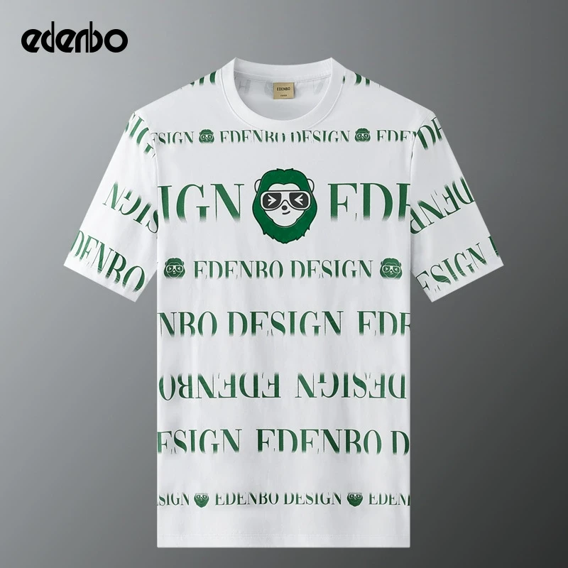 【商场同款】爱登堡短袖男士t恤夏季2025新款潮流印花半袖圆领体恤