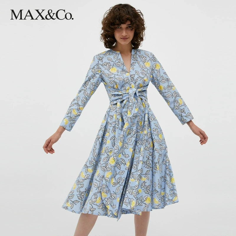 MAX&Co.春夏新款 棉府绸女士连衣裙722114200301axco
