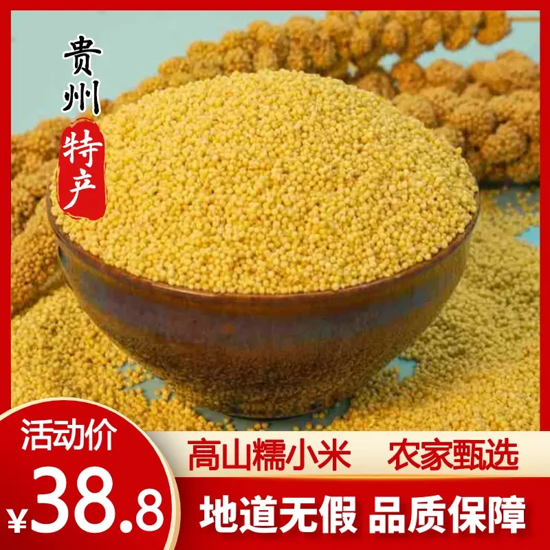 高山粗粮糙米2024新糯小米贵州高山黄米新米糯米