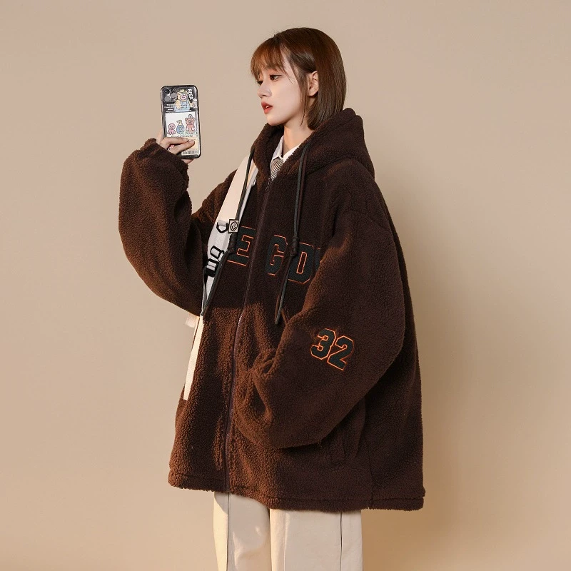 【11078】2025秋冬新款港风青少年学生休闲连帽棉衣潮