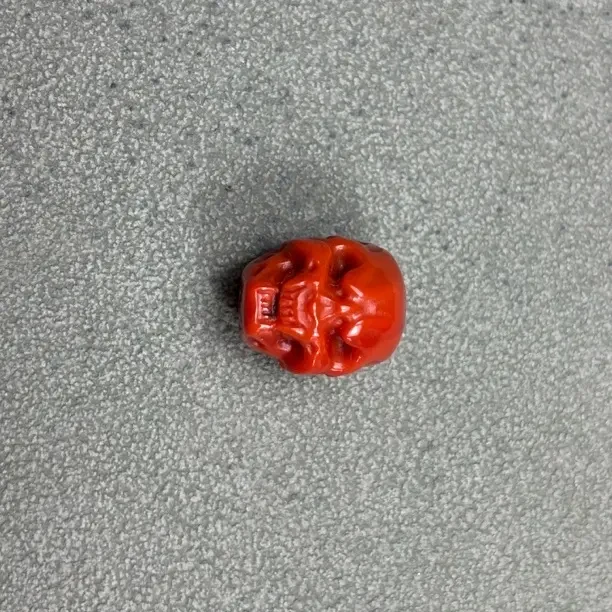 南红九口料柿子红尸陀林阿呆单珠未镶嵌