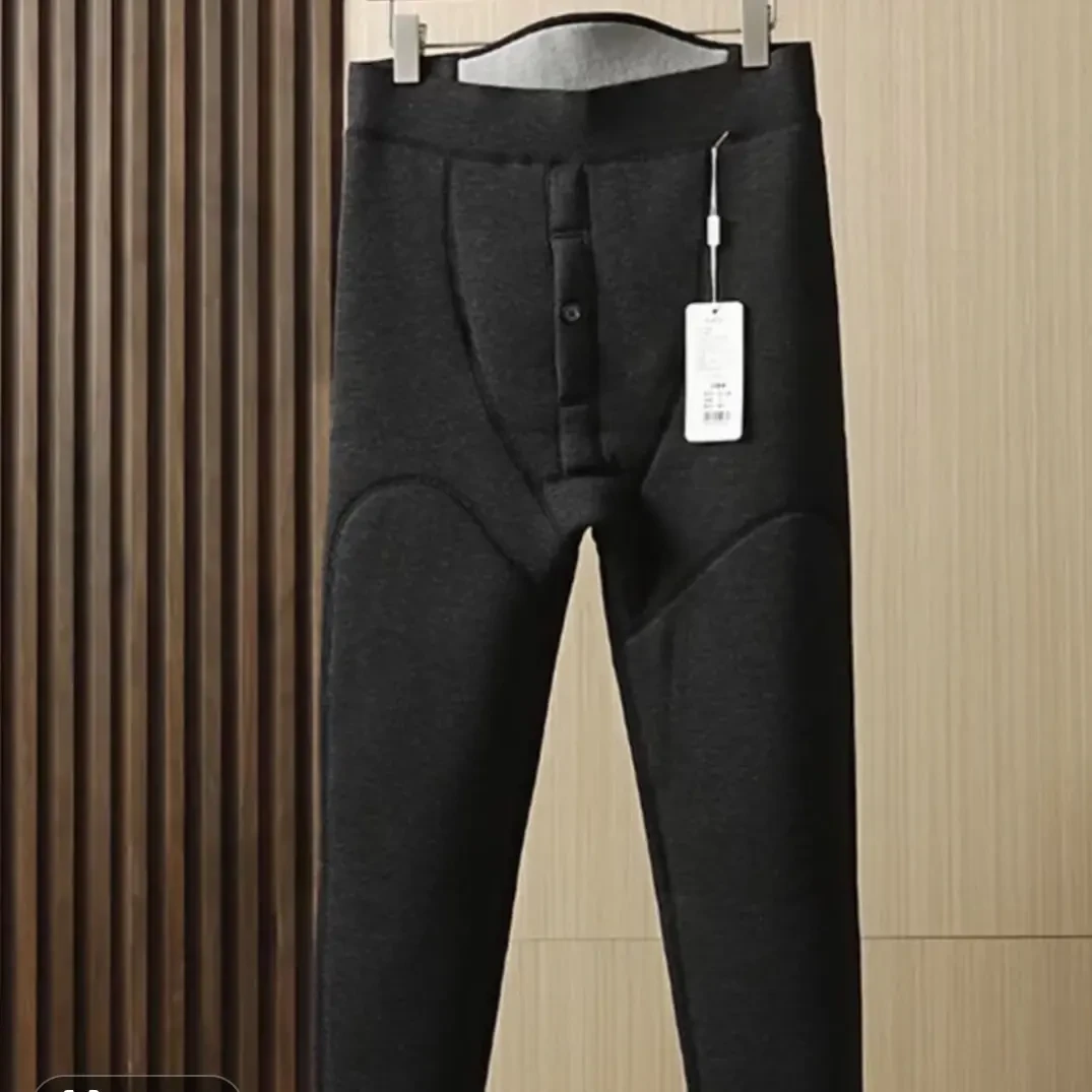 男士高腰加绒加厚加护膝保暖裤（约650～700克）