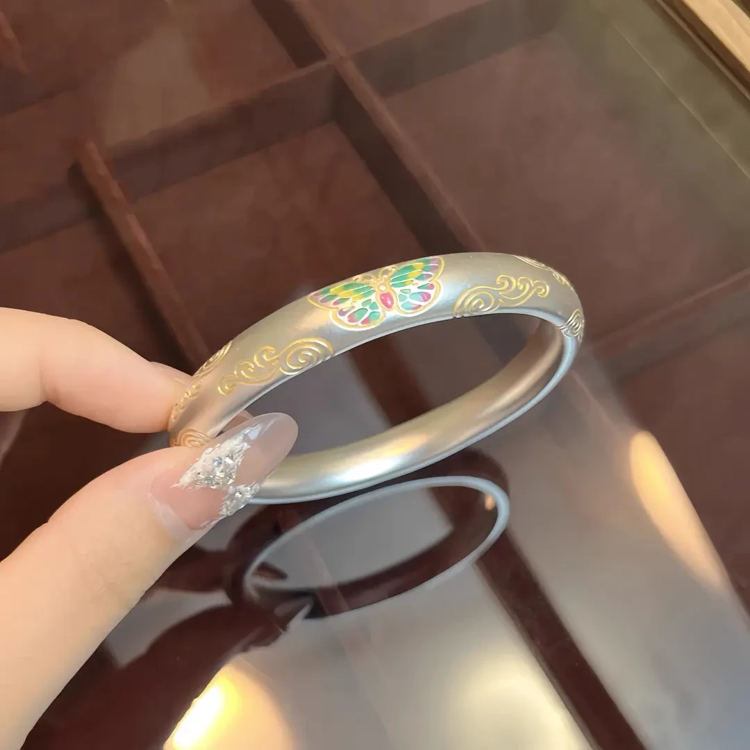 足银手镯 蝴蝶祥云手镯纯银999轻奢风高级感新中式情人节送女朋友