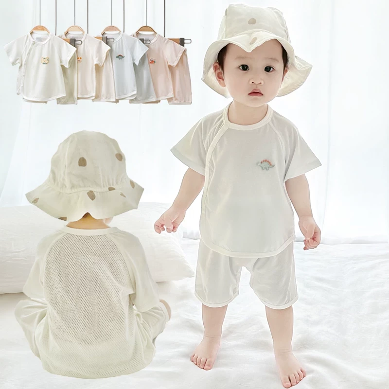 儿童夏季薄款套装宝宝网眼短袖短裤二件套大屁屁裤婴儿凉快衣服夏