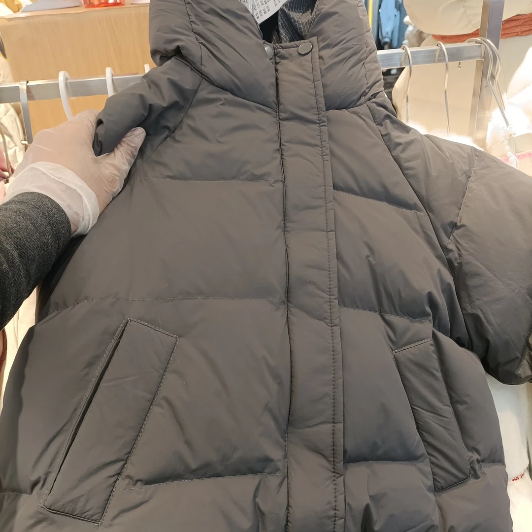 儿童韩版加厚连帽白鸭绒羽绒服冬季短款男女童外套