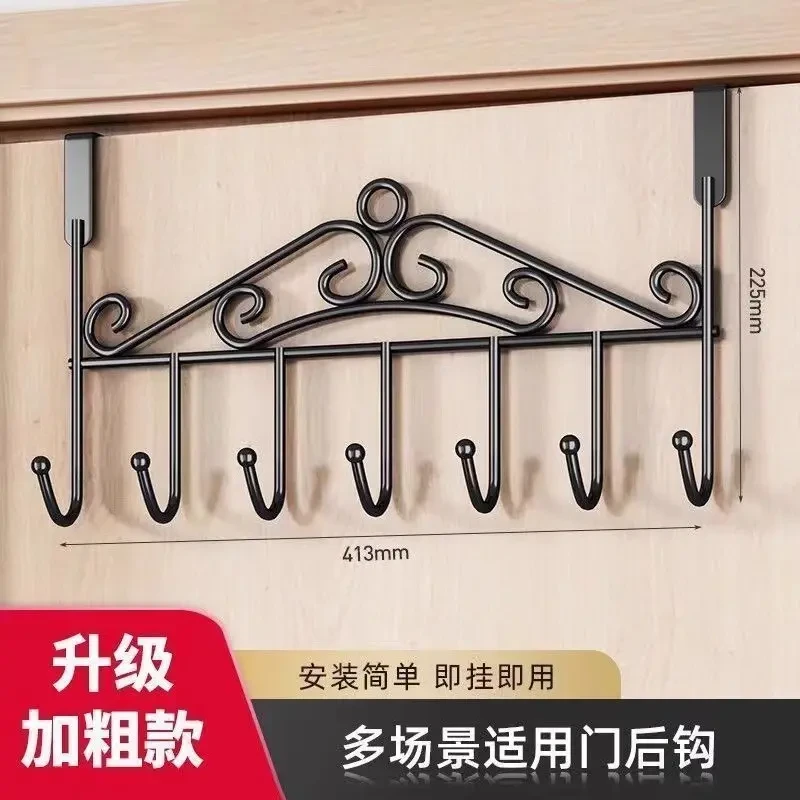 门后置物架无痕收纳宿舍强力挂衣架壁挂加粗免钉挂衣钩衣帽架家用