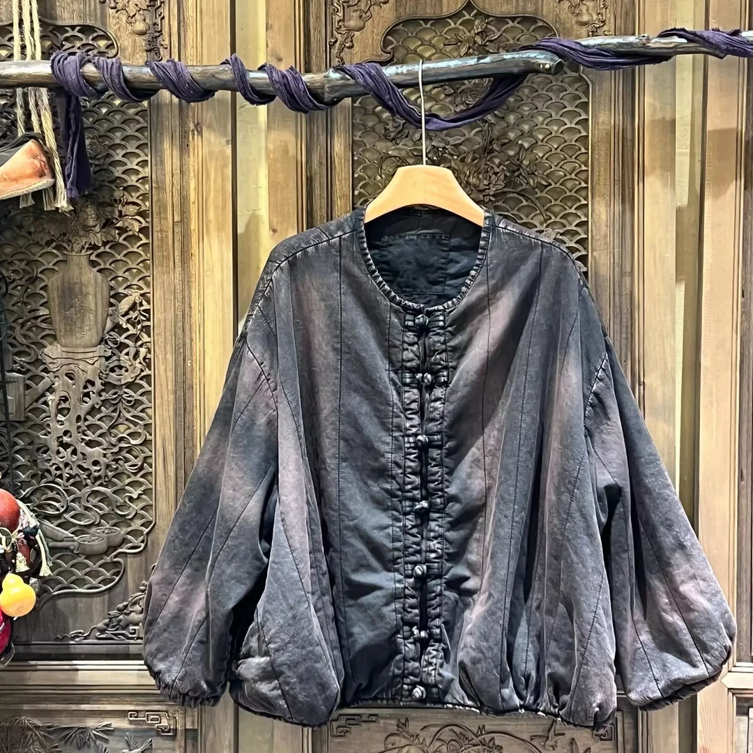 重工炒色做旧盘扣棉衣（衣长62-64胸围160）