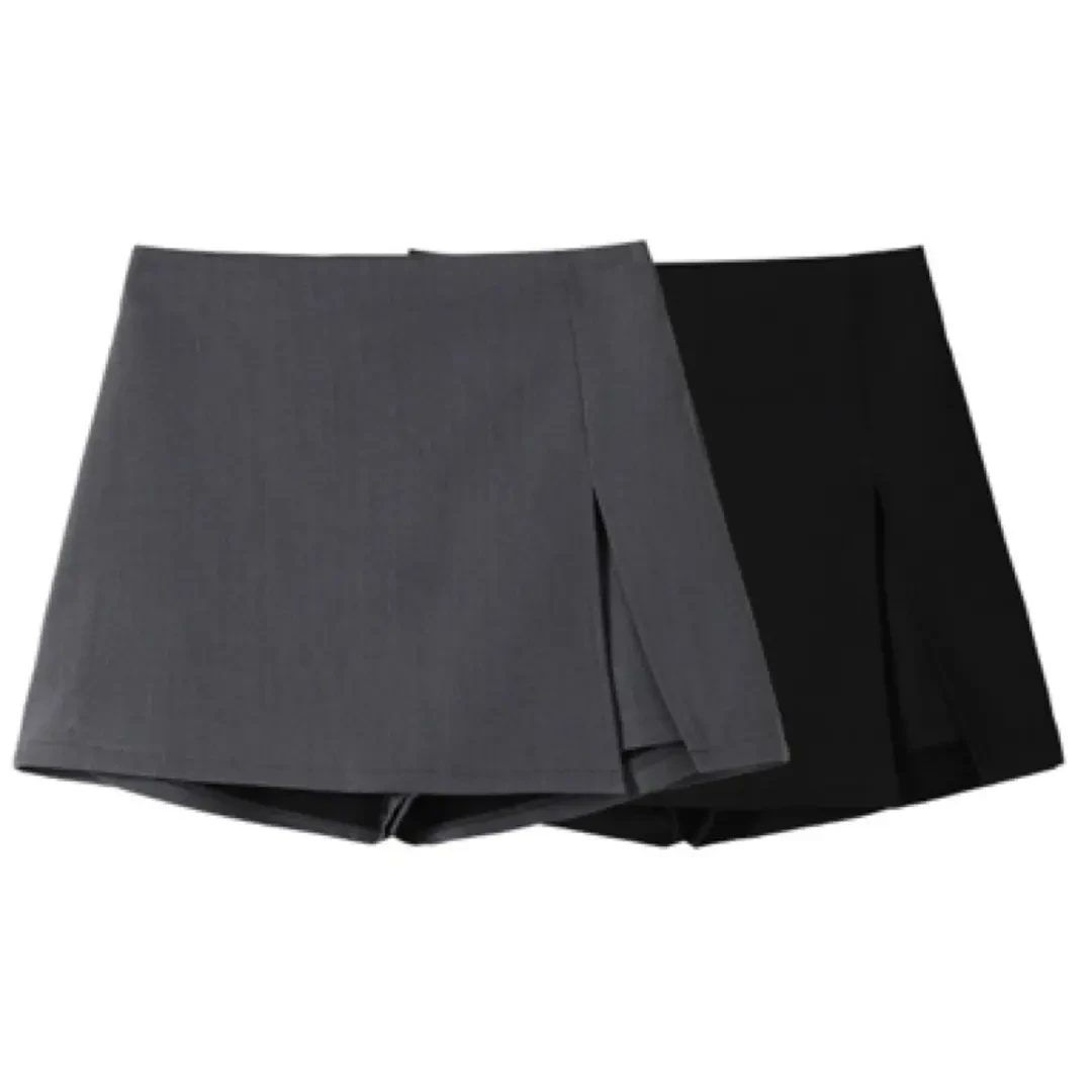 【开春破价】春夏2025新款A字裙裤不规则高腰显瘦开叉西装短裙女