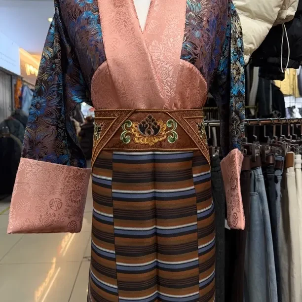 藏式民族风高级甲鲁衬衣配氆氇邦典两件套