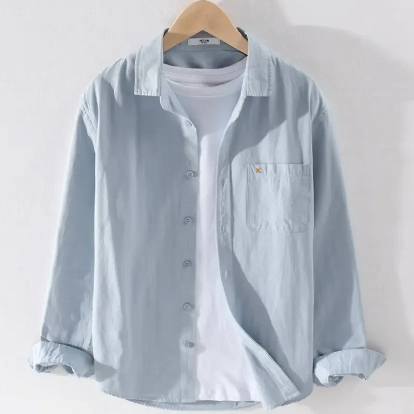【纯棉简约衬衫】2025新款简约基础纯棉衬衫休闲时尚百搭长袖衬衫