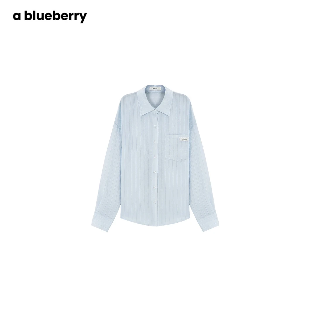 ablueberry 轻薄柔感衬衫女天蓝显瘦春莱赛尔高级感上衣BH111156
