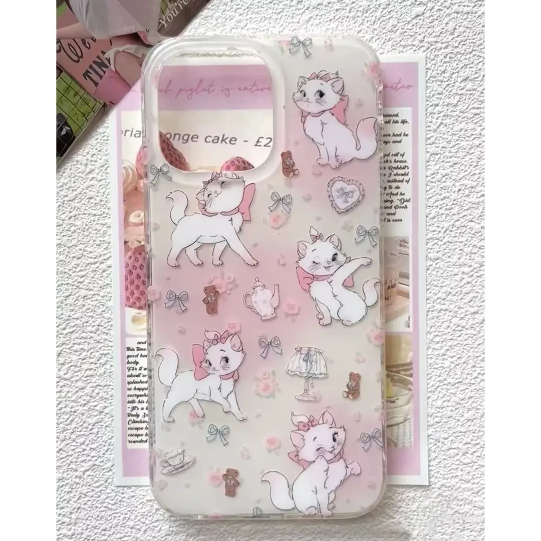 双层IMD爱心猫咪手机壳适用于苹果16promax/15Plus可爱iPhone13套