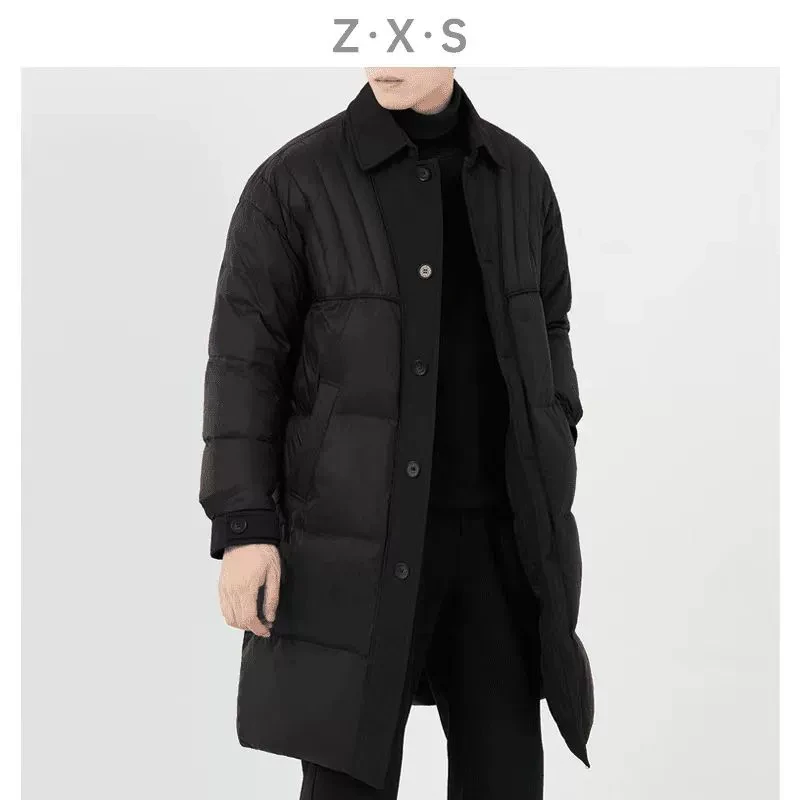 中长款风衣羽绒服男款冬季加厚外套时尚羽绒衣潮牌高端男装防寒服