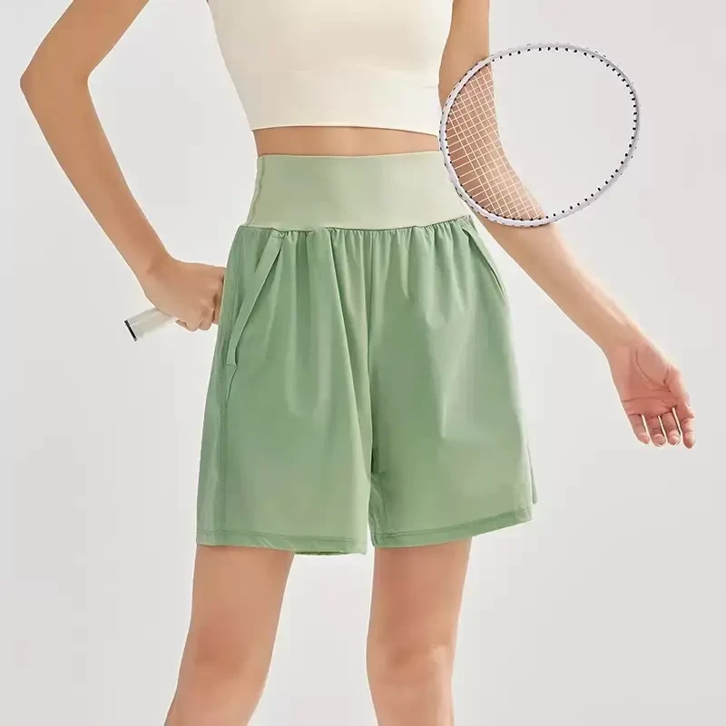 运动短裤女夏薄款大码胖mm高腰速干跑步训练健身瑜伽裤-486