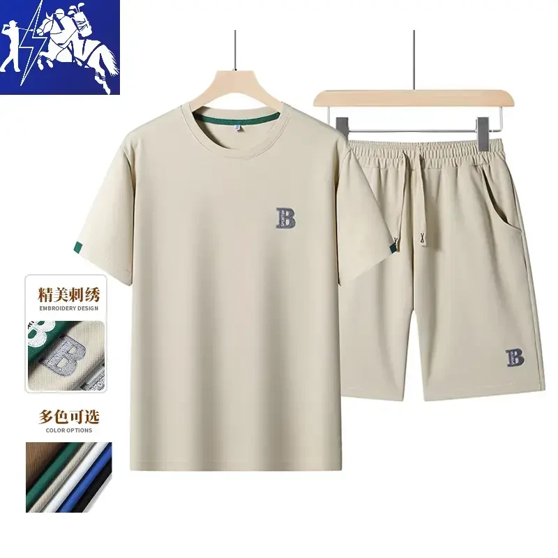 PAULSOUPWILLY/保罗汤威羊春夏时尚刺绣冰丝情侣套装帅气527