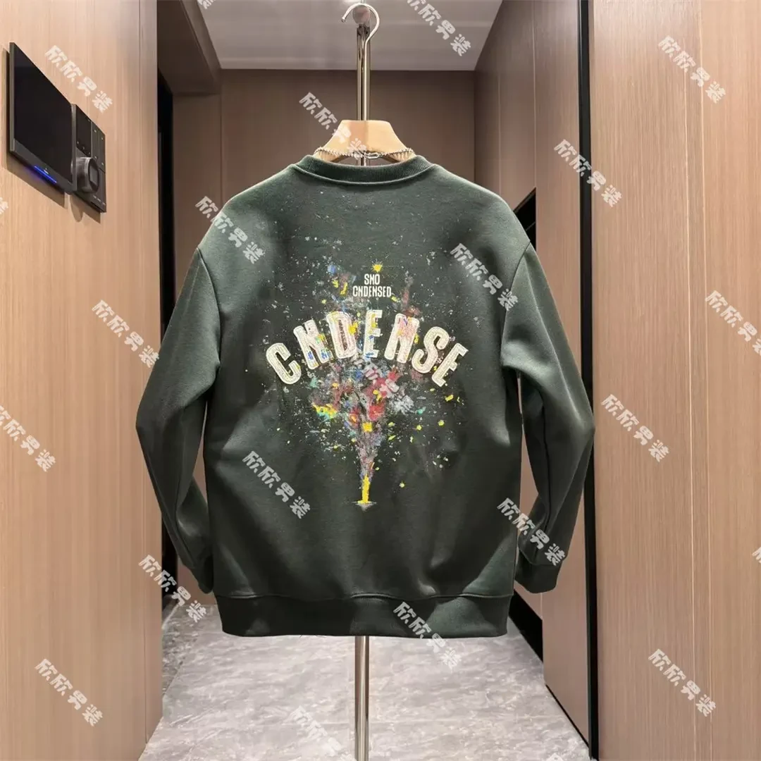 潮牌贴布绣立体发泡彩绘痞帅时尚男士卫衣长袖网红休闲情侣宽松