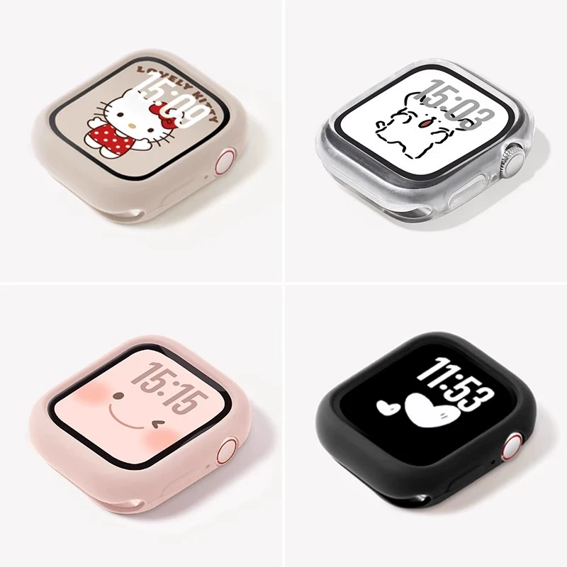 适用苹果S10手表保护壳iwatch硅胶S9保护套S8半包软壳applewatch