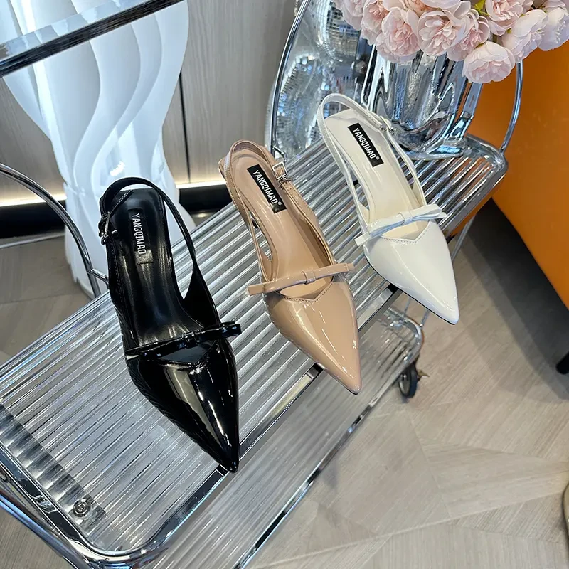 YANGQIMAO繁星点点-尖细跟包凉鞋高跟鞋气质夏季仙女风一字带