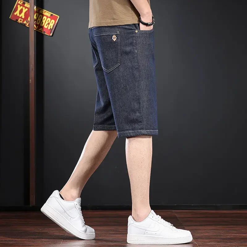 jeep吉普高品质蓝原色牛仔短裤男夏季直筒休闲中裤男士潮牌五分裤