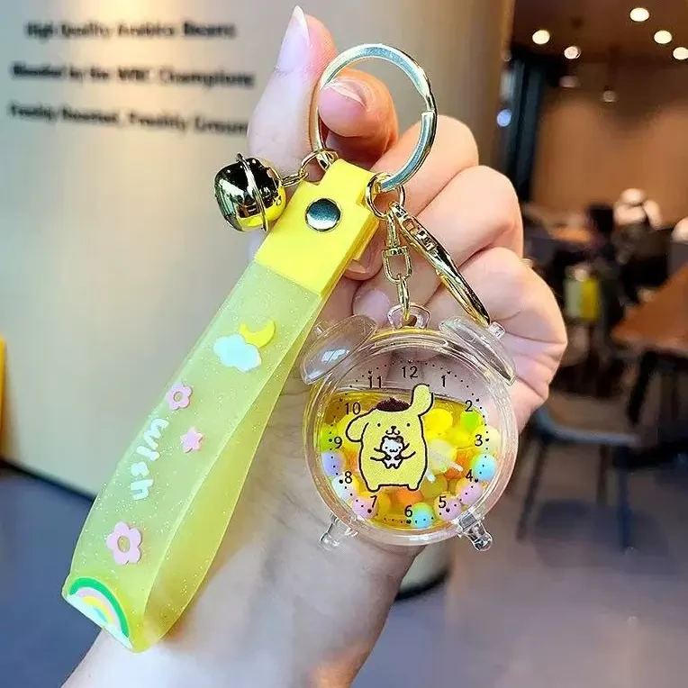 创意入油夜光蛋仔漂浮瓶流沙钥匙扣液体精致挂件吊饰背包挂饰