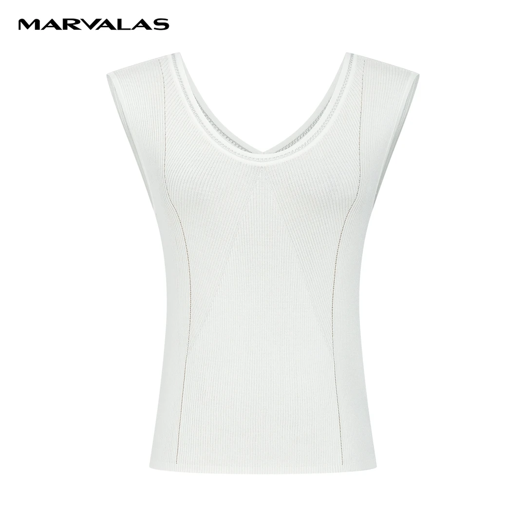 【商场同款】曼德诗修身背心新款纯色弹力针织内搭吊带M729009154