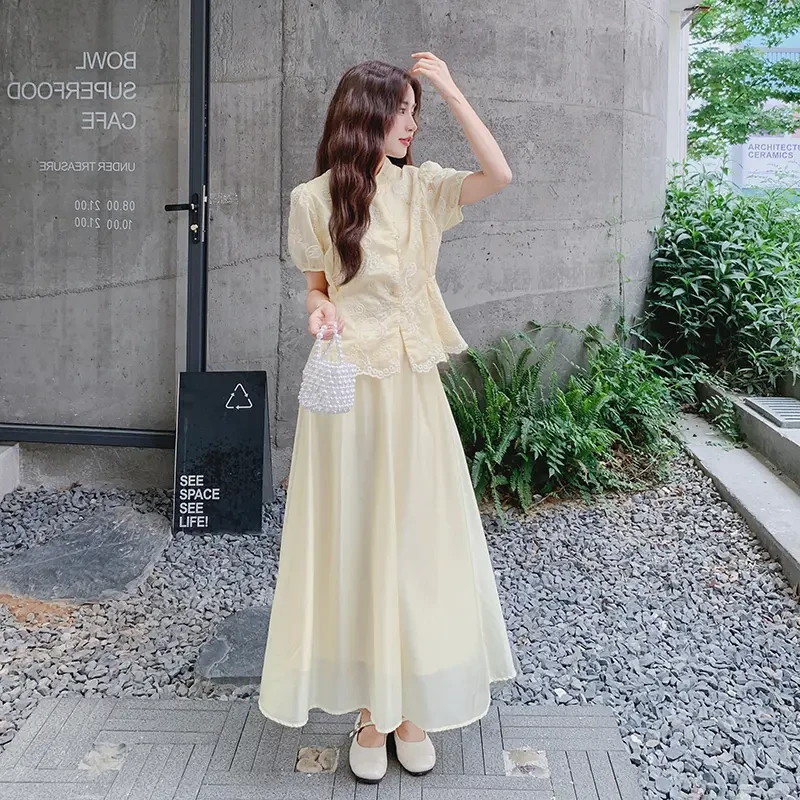 休闲上衣半身裙时尚套装女2025年夏季新款设计感小个子减龄两件套