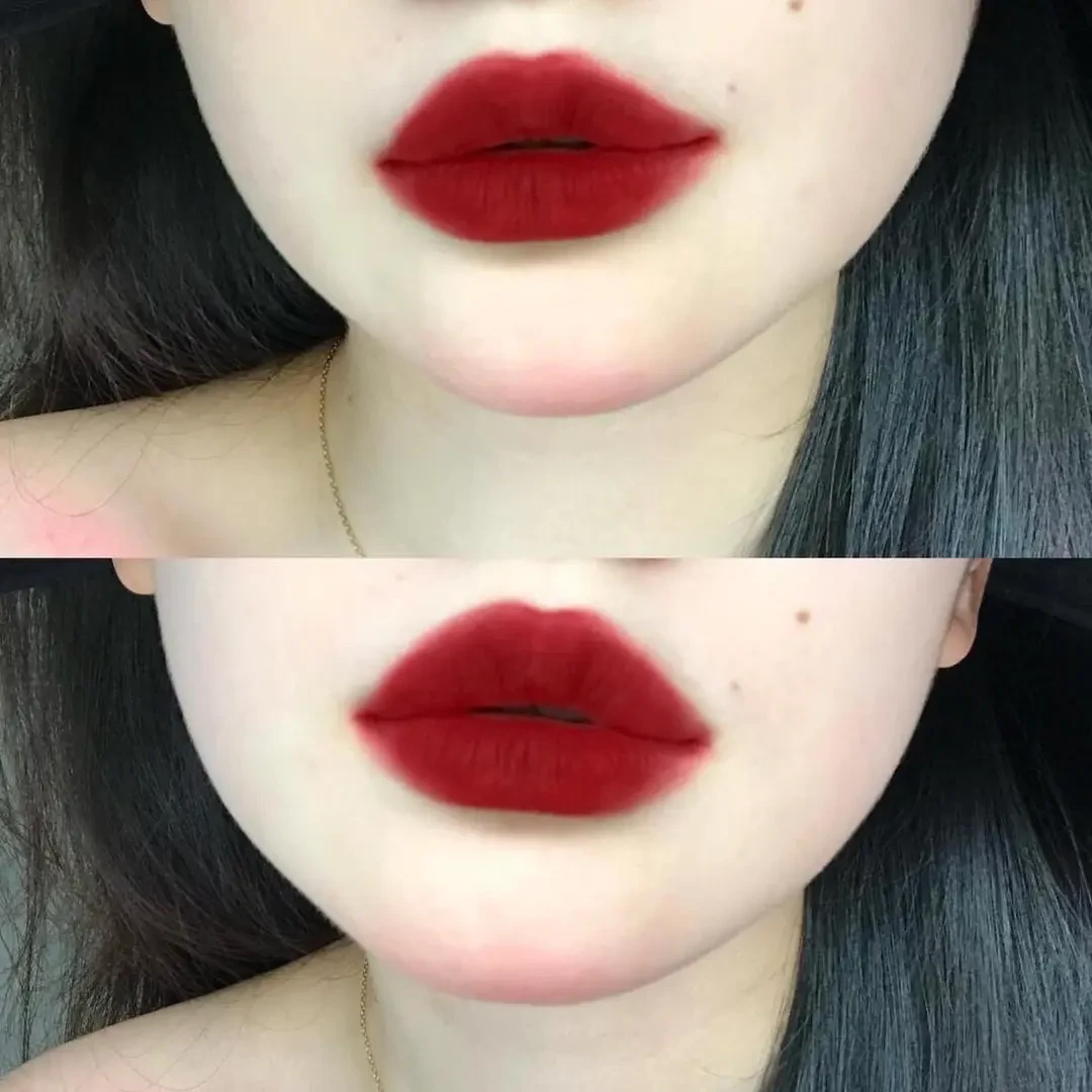 风情入骨 正赤红豆纱!复古正红色哑光唇泥唇釉辣妹口红