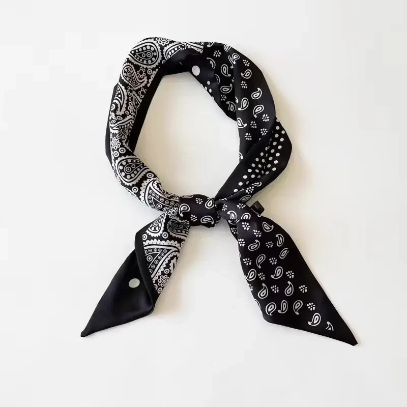 腰果花长条丝巾碎花春夏气质时尚百搭韩版小领法式潮流大方2025新