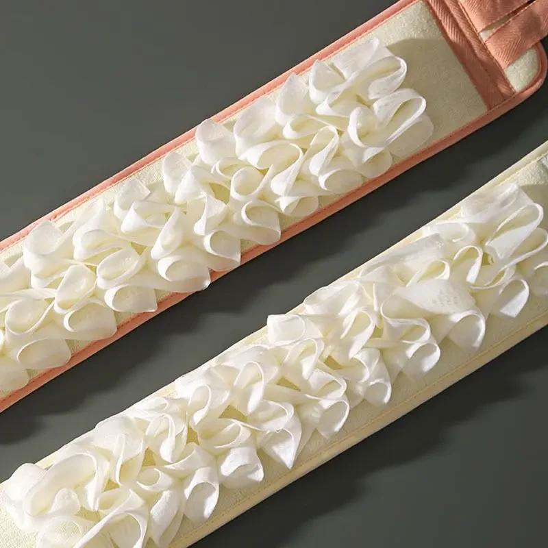 搓澡巾洗澡拉背搓背条浴花二合一澡巾沐浴后背专用粗砂长条拉背条