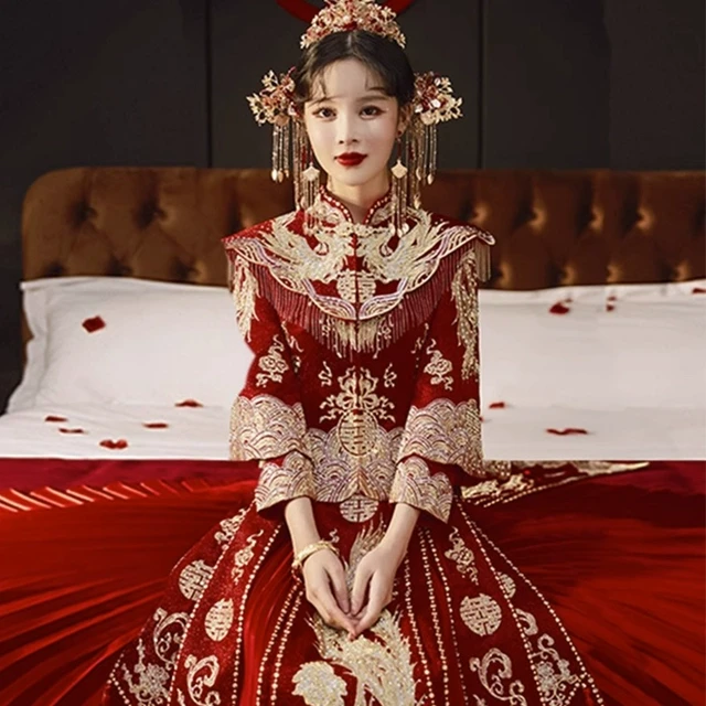 秀禾服大码胖MM200斤中式新娘新款高级感婚纱礼服嫁衣敬酒服龙凤