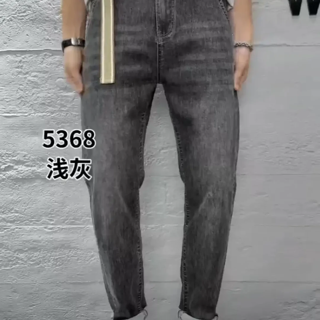 男薄款直筒裤春秋弹力束脚牛仔裤牛仔裤加绒裤子直筒弹力水洗