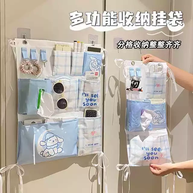 布艺收纳挂袋悬挂式学生宿舍上铺床边挂壁置物袋门后墙上床头床上