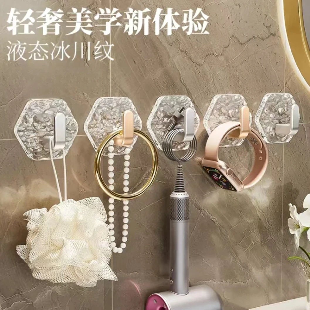 【外贸品质】高档挂钩免打孔创意亚克力门后粘胶卫生间浴室粘钩宿舍