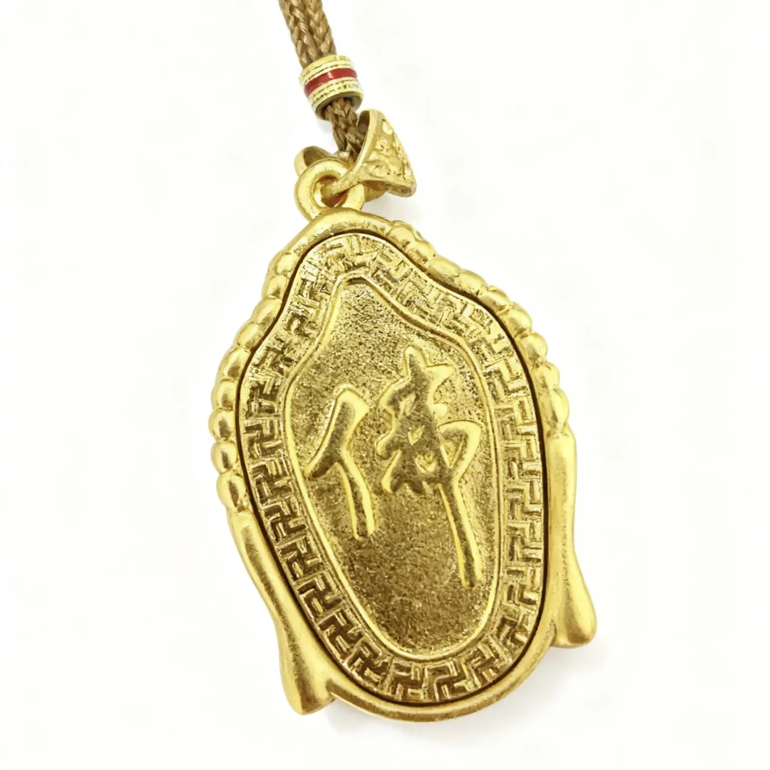 铜合金吊坠 古法保平安佛头吊坠实心里外一色