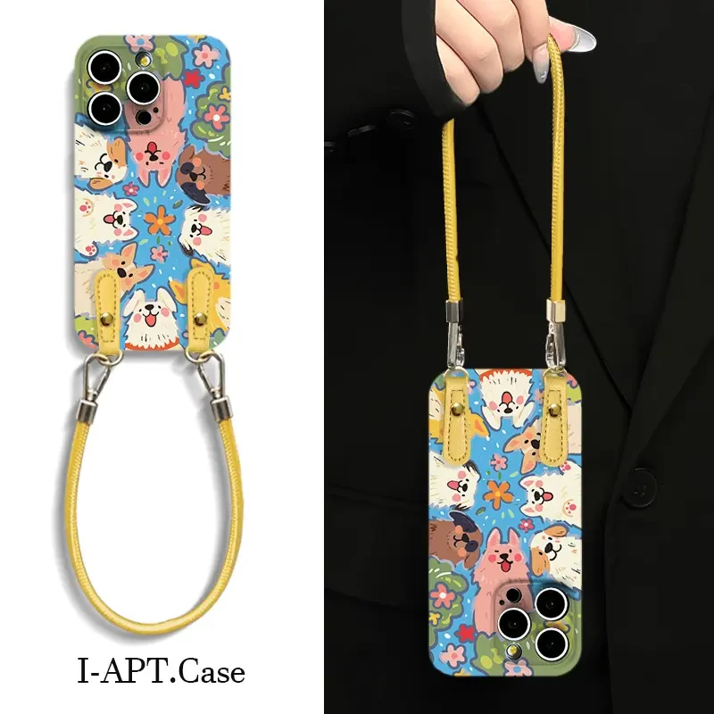 适用苹果16一群围观小狗菲林软壳iPhone手机壳华为oppo小米vivo新