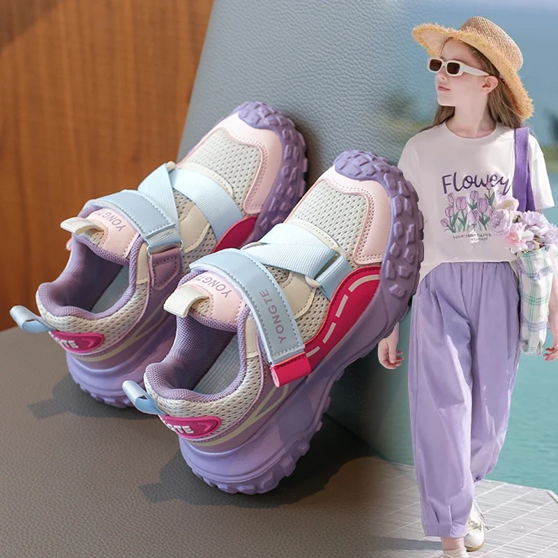 女童运动鞋2025春季新款儿童网面透气休闲鞋中大童时尚软底鞋