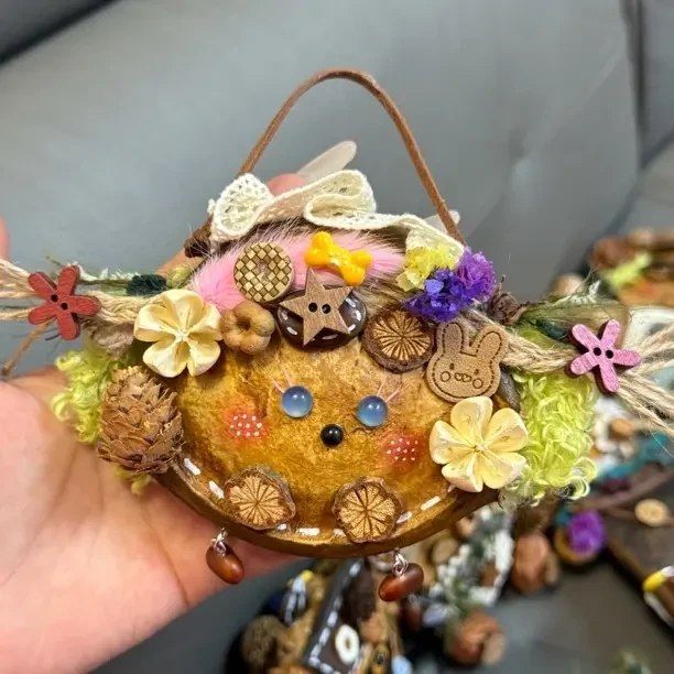 单豆豆荚娃娃DIY挂件成品