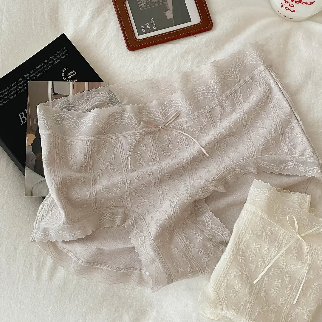 中高腰女士内裤抑菌透气舒适性感国风提花无痕三角内裤收腹亲肤
