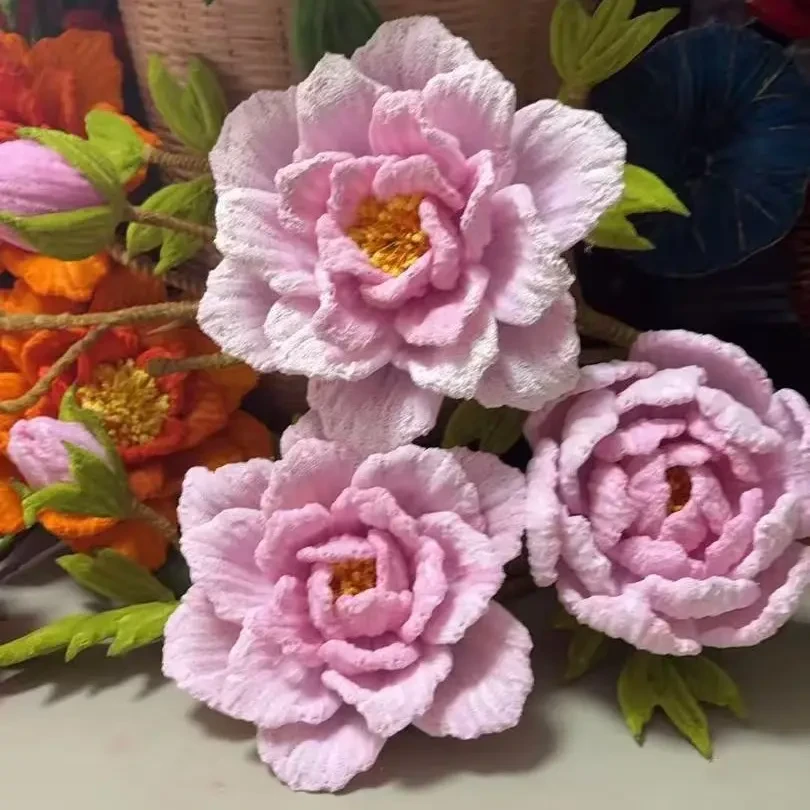 手工编织牡丹花束diy扭扭棒材料包送女友闺蜜走心生日礼物