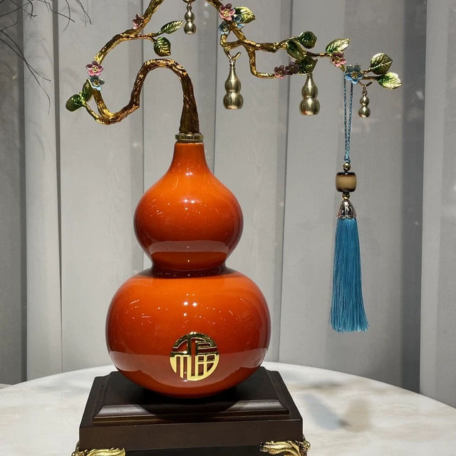 新中式客厅玄关葫芦五福临门摆件家居工艺品电视柜乔迁装饰品礼品